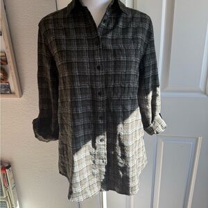 Alice + Olivia Black Plaid Shirt